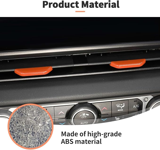 JWWY for Jeep JL Vent Air Outlet Adjustment Cover Trim Fit for 2024-2026 Jeep Wrangler JL JLU Gladiator JT 4xe Interior Accessories 2pcs Orange
