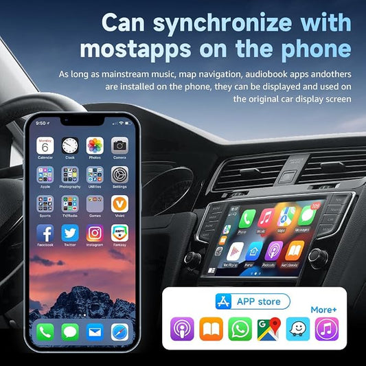 Mini Wireless Carplay Adapter 2026, Easy to Set Up and Upgrade Wired CarPlay&Android Auto to Wireless, Connects Quickly, Portable Mini Car Play Dongle, Fit for Cars with Built-in CarPlay