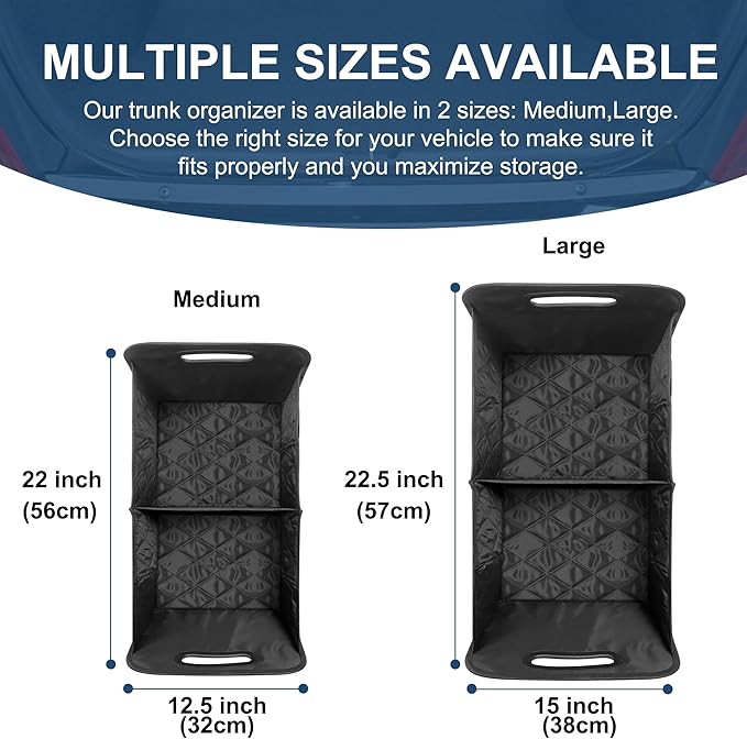 Deosk Trunk Organziers and Storage with Reinforced Handles,Car Accessories for Women/Men 50L Waterproof Polyester Trunk Organzier for Car/SUV/Minivan/Truck(Medium,Stripe)