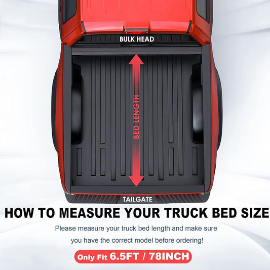 MOSTPLUS Fiberglass Tri Fold Hard Truck Bed Tonneau Cover Compatible with 2007-2013 Chevy Silverado/GMC Sierra Bed 3 Fold Fleetside On Top (6.5 FT Feet Bed)