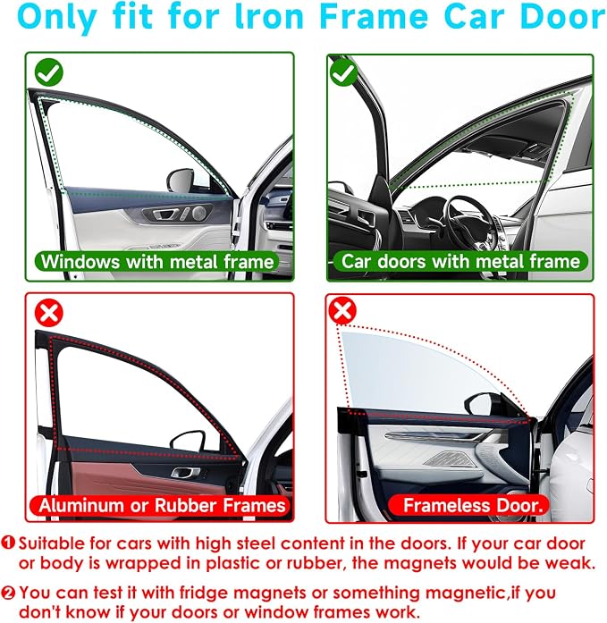 2 PCS Car Window Shades, Magnetic Double Layer Car Side Window Sun Shades with Full Shade/Half Shade, Front Window Covers for Driver,Car Accessories