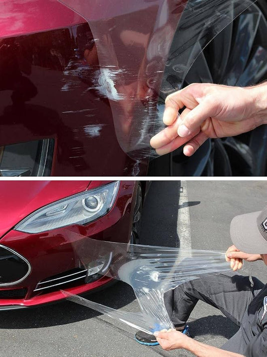 VViViD Satin Clear Paint Protection Bulk Vinyl Wrap Film 12 Inch Including 3M Squeegee and Black Felt Applicator (Bulk ROLL - 12 Inch x 20ft)