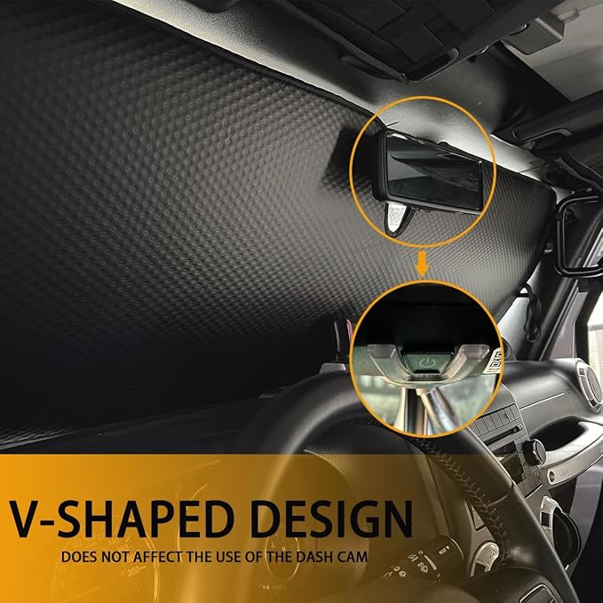 Windshield Sun Shade for Jeep Wrangler TJ JK JL & Gladiator JT 2/4 Door,Duck Sun Shade,Sunshade Windshield for Jeep Wrangler