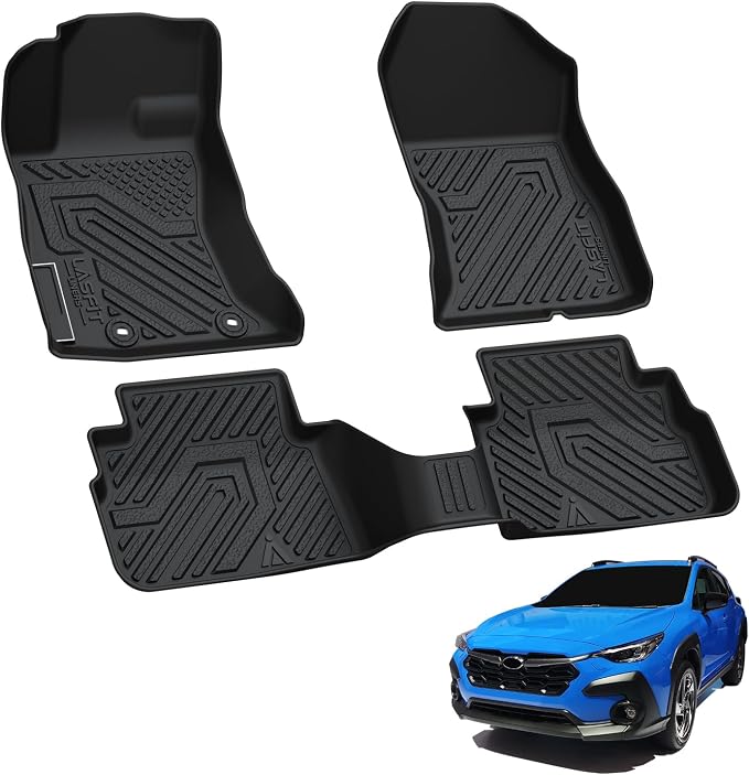 LASFIT Floor Mats Fits for Subaru Crosstrek 2023-2018 & Impreza 2023-2017, All Weather TPE Custom Fit Easy Clean Durable Car Accessories for Crosstrek & Impreza Base/Limited/Premium/Sport Floor Liners