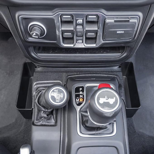 Center Console Gear Shift Organizer Tray Compatible with Jeep Wrangler JL/JLU 2018-2023 2024 2025 2026 and Jeep Gladiator JT Truck 2020-2023 2024 2025 2026 Storage Box Accessories (Not for JK/JKU)