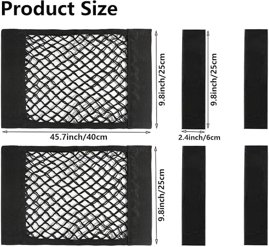 Universal Mesh Cargo Net with Tape Stickers Car Stretchable Storage Net Wall Sticker Organizer Pouch Bag Storage Mesh Net for SUV Car Trunk Storage(15.7x9.8 Inch)