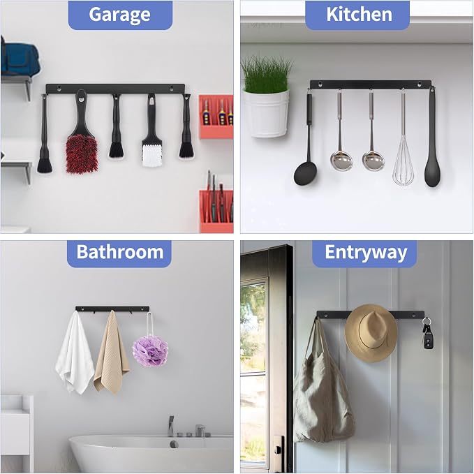 MOLIGOU 2 Pcs Detailing Brush Hanger, Wall Mount Car Detailing Brush Organizer, Detailing Brush Hanging Rack with 5 Hooks