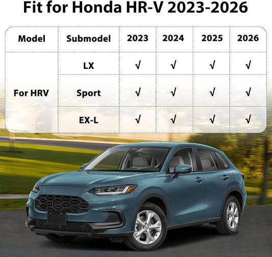 Floor Mats & Cargo Liner for 2023-2026 Honda HRV (Include Hybrid) | 2025 2026 Acura ADX, Custom Fit TPE Mats Accessories for HR-V All Weather Protection Waterproof Anti-Slip Liners 1st 2nd & Trunk Mat