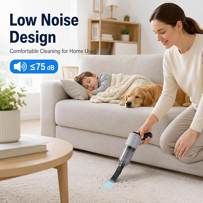 Cordless Handheld Vacuum Cleaner, Portable Rechargeable Mini Vacuum, Powerful Suction Hand Held Vacuum for Car Home Office Pet Hair Dust Cleaning