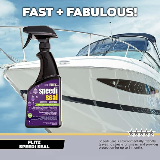 Flitz Speedi Seal - 16oz Bottle of USA-Made Ceramic Coating for Cars to Polish & Protect for Up to 6 Months - Works on Paint, Fiberglass, & More - Streak-Free Ceramic Spray Sealant (3 Pack)