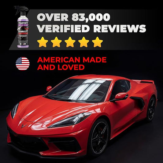 Car Wax Spray and Ceramic Coating for Cars - 3 in 1 Waterless Car Wash and Detailing - Quick Effect Coating Agent for Car - High Gloss Car Coating Spray, Shiny Car Stuff by Shine Armor - 8FlOz