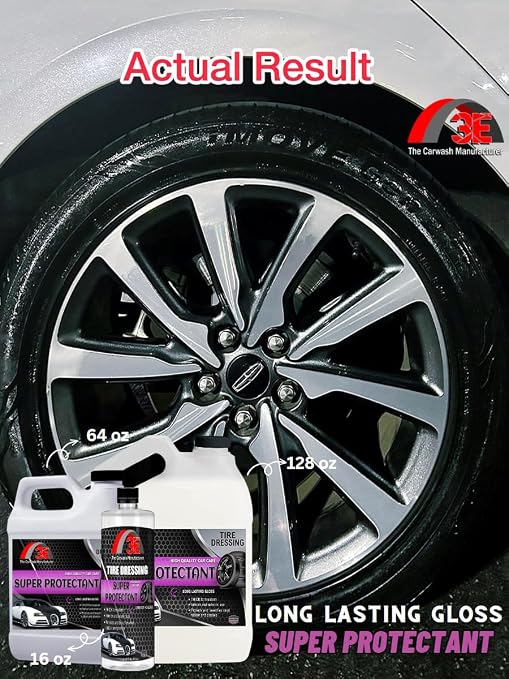 3E Super Protectant Tire Coating & Dressing I Extreme Shine & Durability Long-Lasting Protection, Dries Fast to The Touch, Non-Greasy Formula 64 fl oz (Half Gallon)