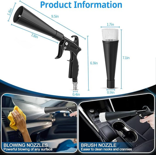 Detailing Car Cleaning Gun Interior Dryer Air Blow Gun, High Pressure Blower Gun, Car Detail Gun Fast Drying Blows Away Dust and Dirt Using Air