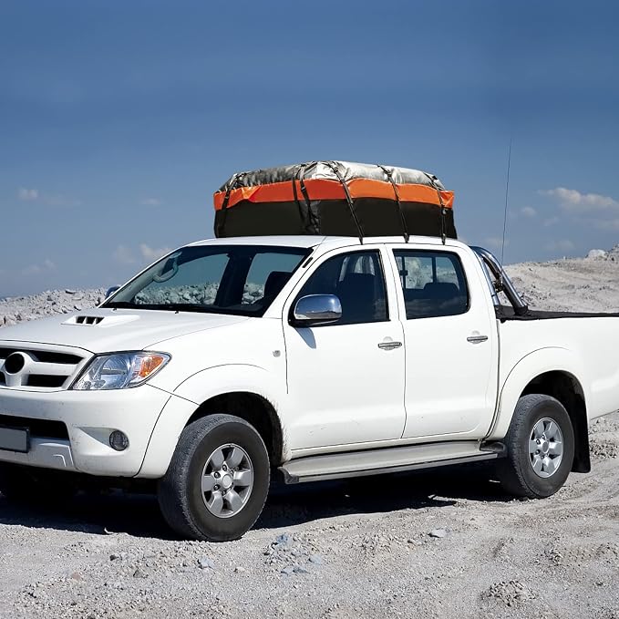 S AFSTAR 21 Cubic Rooftop Cargo Carrier Bag, Waterproof Car Roof Bag w/10 Adjustable Straps & 6 Door Hooks, Anti-Slip Mat & Storage Bag, Car Topper Luggage Carrier for Vehicle SUV with & without Racks