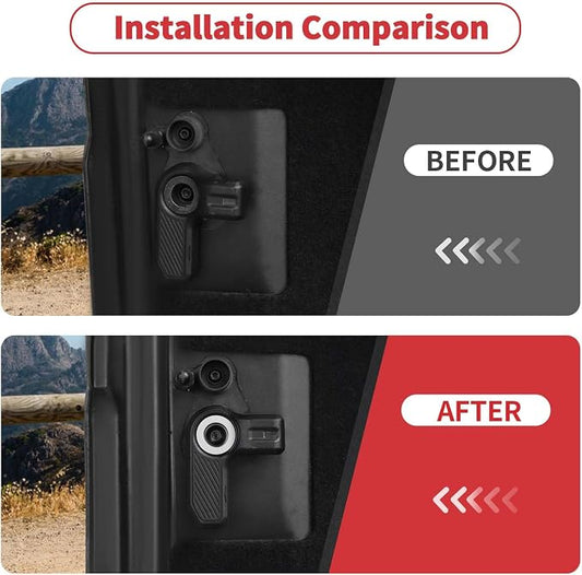 Linskip Freedom Panel Latch Trim Kit Compatible with 2021-2024 2025 Ford Bronco Accessories Silver, Hardtop Roof Handle Bult-in Aluminum Cover Set for Bronco Interior Accessories 4Door