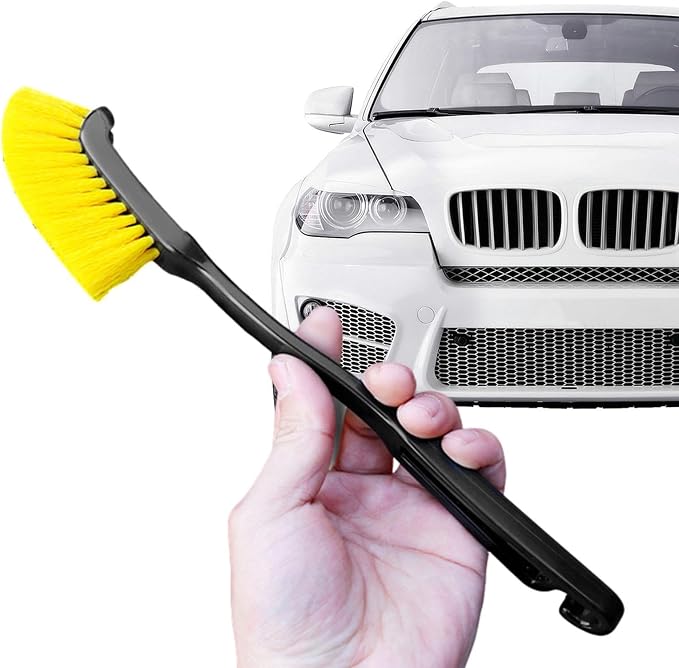 Car Tire Wash Brush - Long Handle Tire Cleaner Brush | Nylon Bristles Wheel Cleaning Brush | Car Detailing Brush Kit