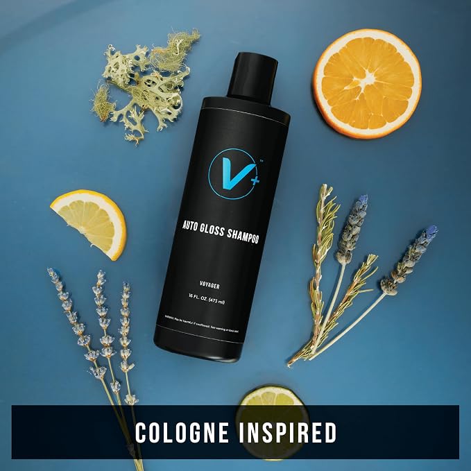 VIKING V+ Car Wash Soap, Auto Gloss Shampoo, Highly Concentrated and pH-Balanced, Use in a Foam Cannon or For a Bucket Wash, 16 FL OZ, Voyager Scent