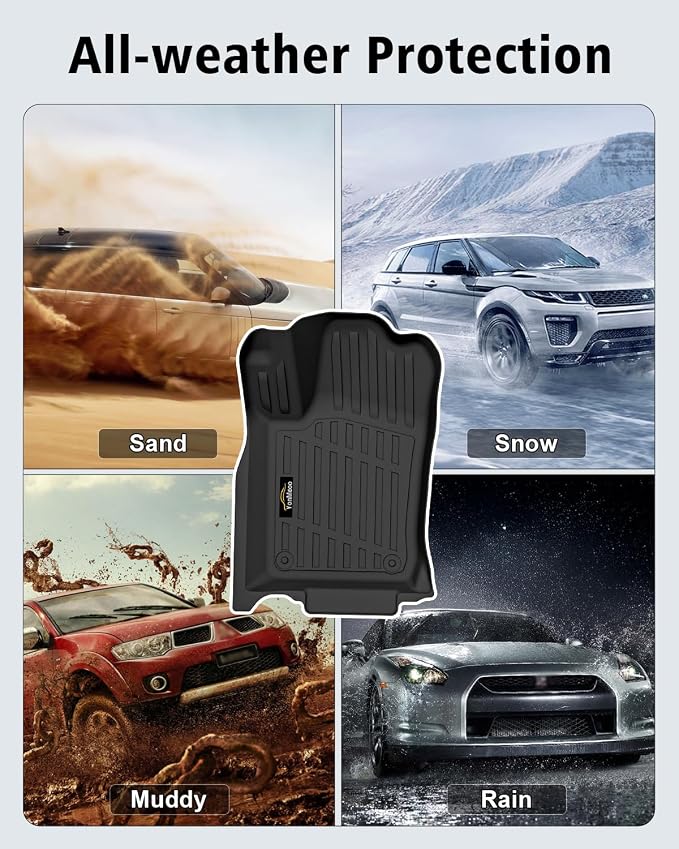 Floor Mats & Trunk Mat Custom for Jeep Grand Cherokee & Dodge Durango 2016-2021/Grand Cherokee WK 2022 (Not for L) All Weather TPE Rubber Cargo Liner Automotive Full Set Accessories- Black