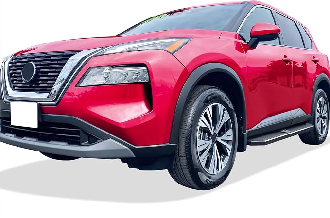 APS Black Stainless Steel Running Boards Style Compatible with Nissan Rogue 2021-2026 (Exclude Models with Ground Lighting System) (Side Steps Side Bars) 6in Wide