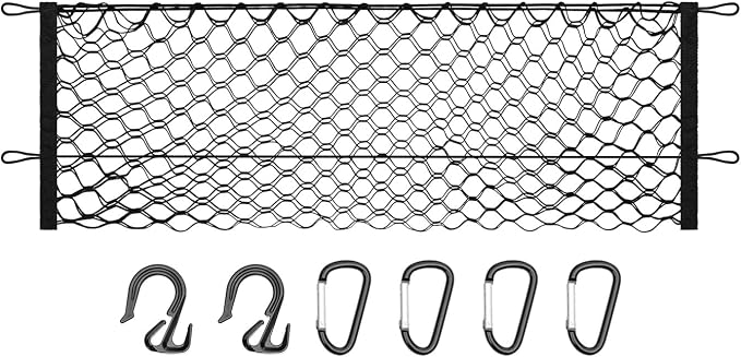 Canvcle Trunk Bed Cargo Net for 2023-2025 2026 Chevy Colorado & GMC Canyon Accessories Envelope Style Mesh Trunk Net Colorado Adjustable Elastic Nylon Rear Canyon Cargo Net with Hooks