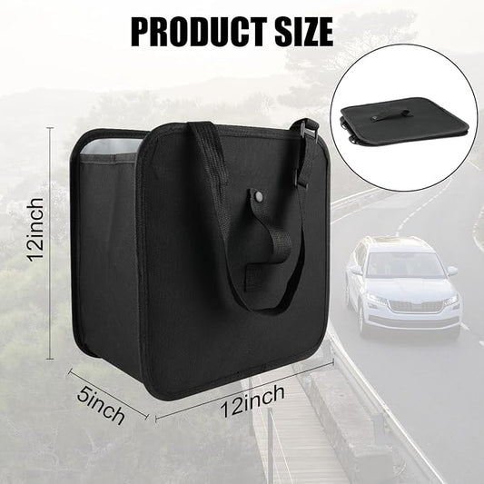 Amiss Foldable Car Trash Can, Collapsible Garbage Bag for Car, Hanging Waterproof Leakproof Trash Can Storage Bag, Automotive Interior Accessories, Multifunctional Car Storage Bag (3 Gallon)