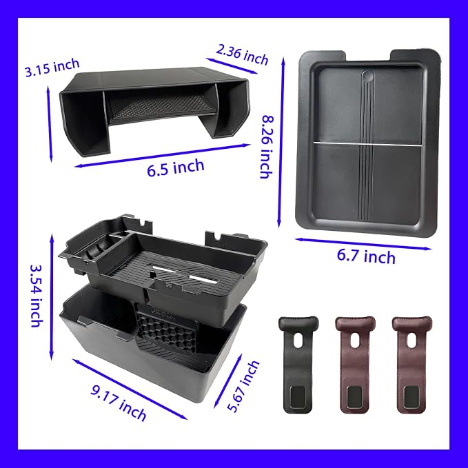 6pcs-2025 2026 Civic Center Console Organizer Hidden Storage Organizer for 2022-2026 Honda Civic 2026 Accessories 11th Gen Sedan Hatchback LX EX Sport Armrest Organizer(Not for Si/SporTouring)