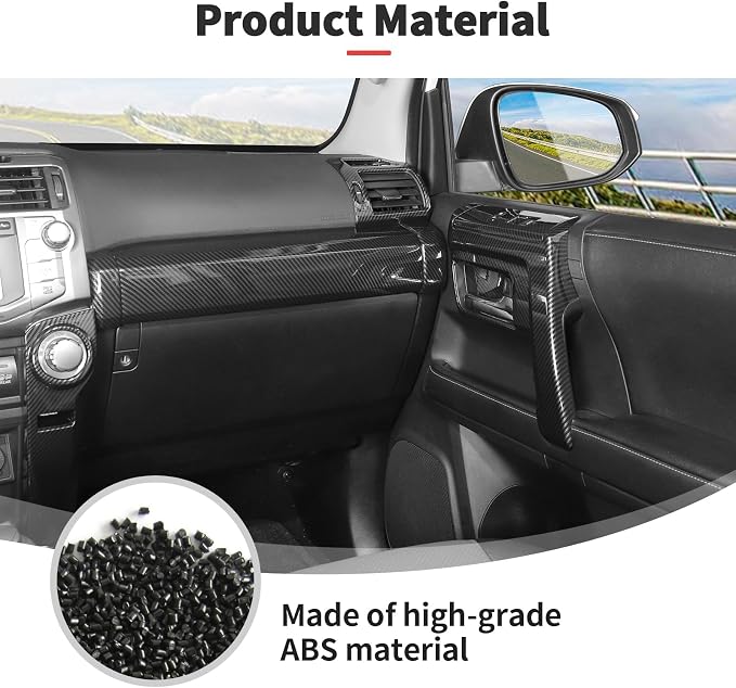 JWWY Interior Trim Kit Auto Interior Dress-Up Kit Decor Set Center Console Gear Shift Dashboard Panel Cover Trim for 2020-2023 Toyota 4runner Interior Accessories, ABS Carbon Fiber 28pcs
