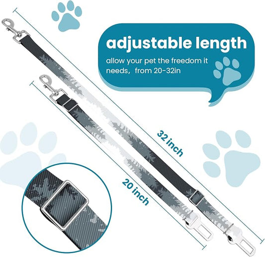 Adjustable pet cat and Dog car seat BeltοΌThe Lanyard is Flexible and Adjustable from 20 to 33 inches (deforestation)