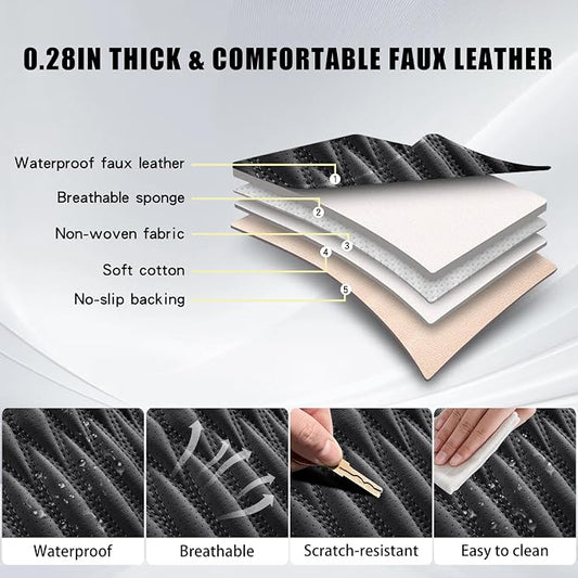 WELLDO Car Seat Covers, 5 Seats, Black-w02 | Waterproof, Scratch-Resistant, Breathable & Easy to Clean, Universal Fit for SUV Sedan Truck, Full Set