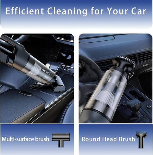 1.1lbs Lightweight Cordless Handheld Vacuum, 5-in-1 Rechargeable Portable Car Vacuum Cleaner with Washable Filter & Multi-Nozzles, Powerful Pet Hair Remover for Home, Office & Car Detailing