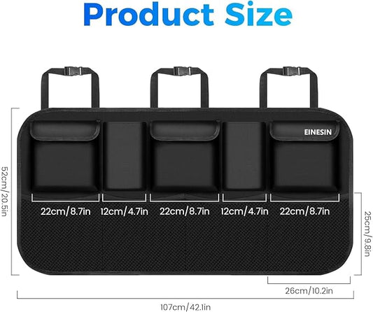 Einesin Car Organizer, Car Organizers and Storage with 9 Pockets, SUV Trunk Organizer for SUV/MPV/Truck, Car Essentials (42 * 10in)