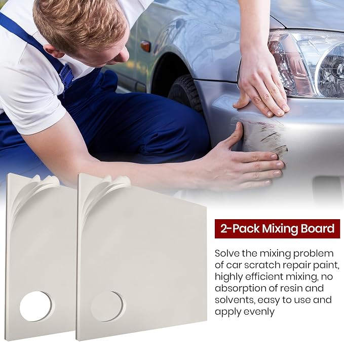 Calvana Car Body Filler Repair Kit, Includes Multi-Layered Disposable Paper