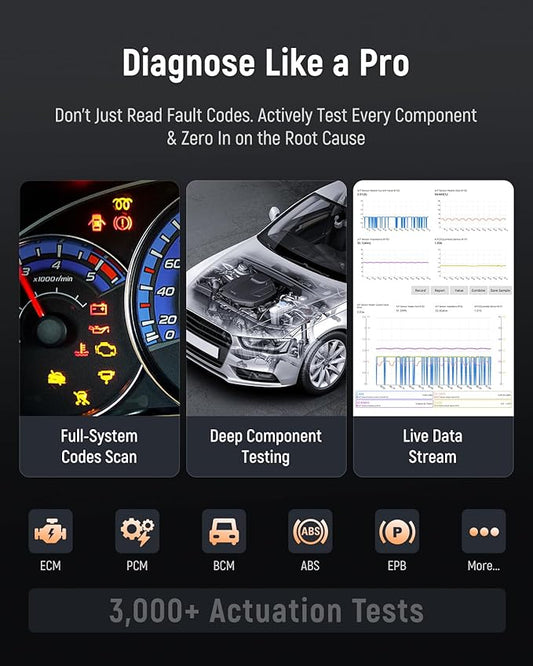 FOXWELL NT919BT All System Diagnostic Tool - Automotive Bidirectional Scan Tool, 3000+ Active Tests, 34 Maintenances, ECU Coding, CAN FD & DoIP, Lifetime Free Update, Car OBD2 Scanner for 140+ Brands