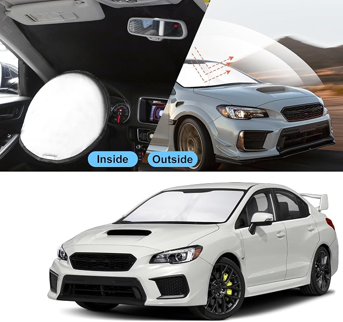 TINGLU Sun Shade for Subaru WRX 2015-2021 Accessories Windshield Sun Shade Window Shade UV Rays Protection Sun Visor Cover with Steering Wheel Sunshade Storage Bag