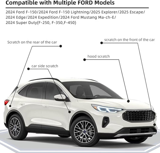 Star White Metallic Tri-Coat(AZ) Car Paint Touch Up Pen for Ford, 2-In-1 Color Accurate Touch Up Car Scratch Repair Paint Exact Match Ford Series Automotive Scratch Remover for Nicks & Chips Repair