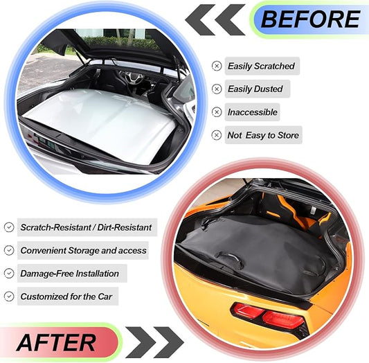 Targa Top Roof Panel Protection Storage Cover Bag for Chevrolet Corvette C7 2014 2015 2016 2017 2018 2019 Coupe, Removable Trunk Roof Panel Storage Bag, Hard Top Rooftop Organizer Accessories 23148691