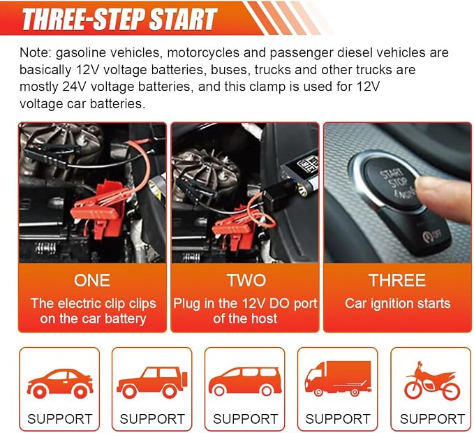 EC5 Car Jumper Starter Cable with Battery Clamps, 12V Car Jumper Cable Alligator Clip to EC5 Connector with 10 AWG Wire, Portable Emergency Automotive Jump Starter Battery Booster Cables(2 Pack)