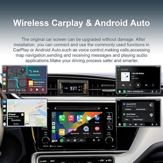 Toyota Wireless CarPlay/Android Auto Dongle | Plug & Play for 2014-2019 Sienna, Prius, Tacoma, Tundra, Highlander, RAV4, 4Runner with Entune 2.0 | Works with OEM Camera & Controls