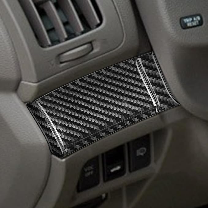 NVCNX Real Carbon Fiber for Infiniti G37 2011 2012 2013 Coupe Sedan Convertible Interior Trim Kit Accessories Cover Decal Set Air Vent Gear Shift Panel Center Console Black/Red 23PCs