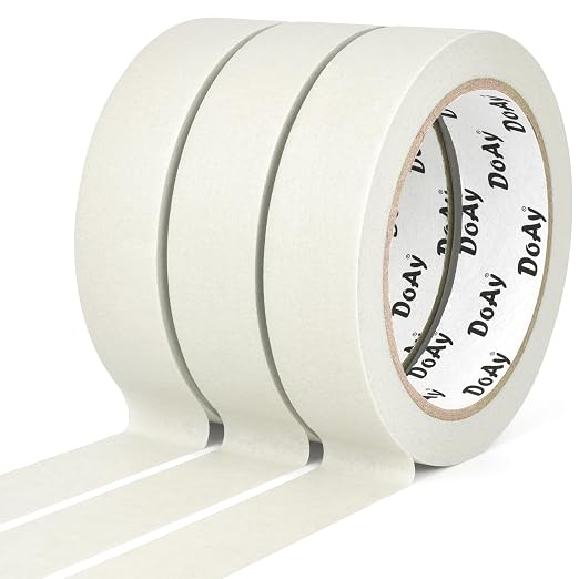 3 Pack White Painters Tape - Masking Tape 1 Inch Wide - Multi-Surface, Smart Adhesion, Indoor & Outdoor - 270FT Total - Paint Tape for Artist, DIY, Labeling, Art, Car, General Purpose (#3910)