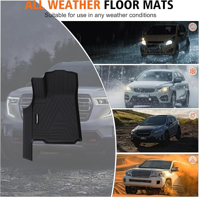 All Weather Car Floor Mats Cargo Liner with Backrest Mat for 2021-2025 Jeep Grand Cherokee L (Only 6-Seats w/o Center Console), TPE Rubber Liners Full Set for Jeep Grand Cherokee Accessories