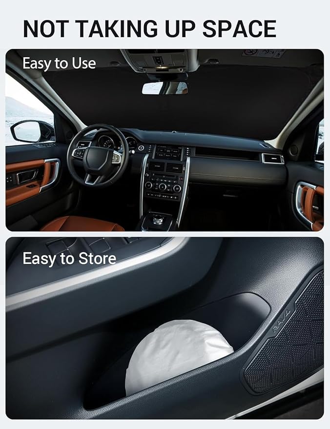 Proadsy 2026 Upgrade Front Windshield Sun Shade Foldable Sunshade Protector Custom Fit 2014-2019 Discovery Sport Accessories