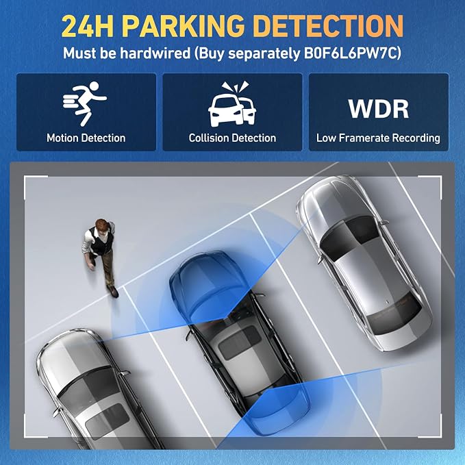 Dash Cam Front and Rear, 4K + 1080P Dual Camera for Cars 64GB | Built-in GPS, 5.8GHz WiFi, 3.2" IPS Screen, 24H Parking Mode