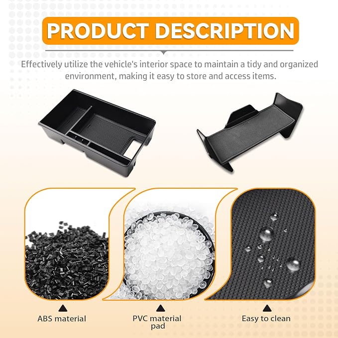 2PCS Center Console Tray Compatible with Toyota Venza 2021 2022 2023 2024 Accessories, Gear Shift StorageInsert Tray Middle Console Organizer Compartment Armrest Secondary Box Organizer