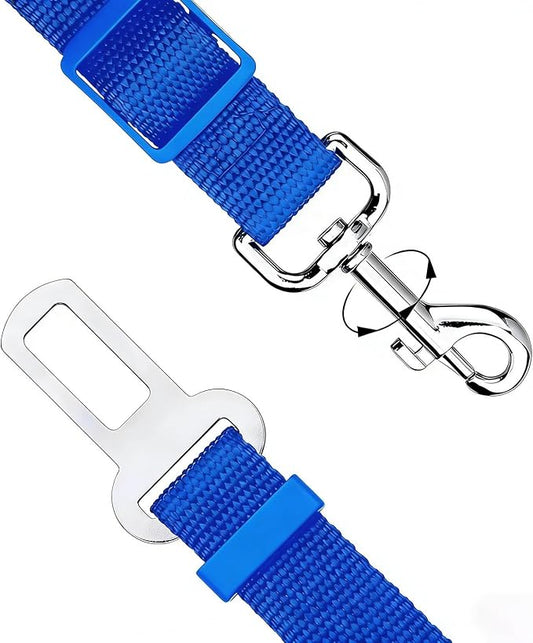 Elisel 2 Packs Adjustable Length Pet Dog Cat car seat Belt Pet seat Belt Pet Accessories for Dogs Cats and Pets (Blue Pink)
