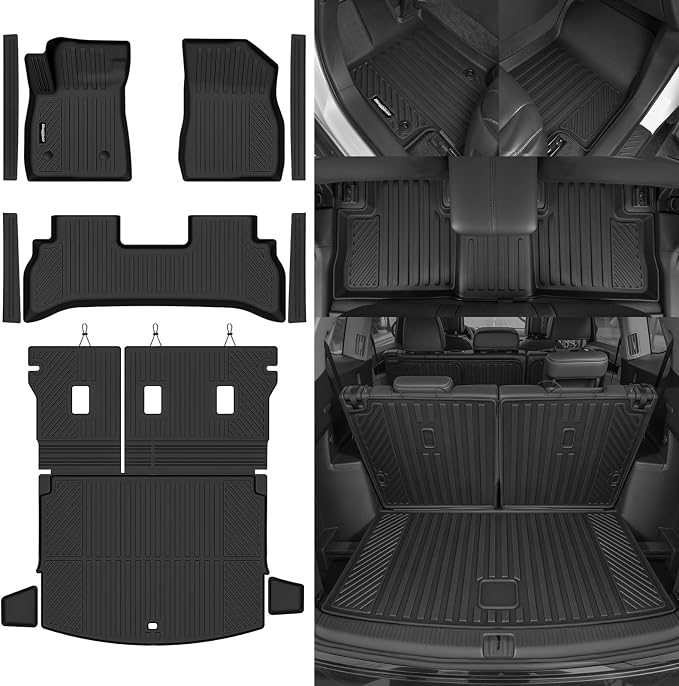 Floor Mats for 2021-2026 Chevrolet Trailblazer FWD(Only Fit Cargo in Upper Deck Position), Trunk Mat & Backrest Mat & Door Sill Guard All Weather TPE Protector for Trailblazer Accessories