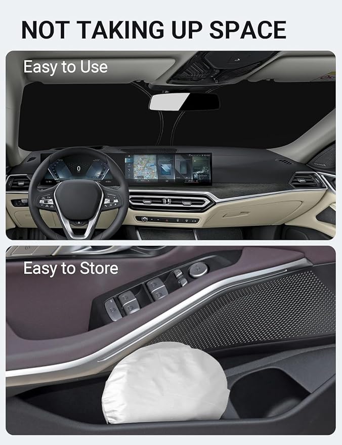 Proadsy 2026 Upgrade Front Windshield Sun Shade Foldable Sunshade Protector Custom Fit 2019-2025 BMW 3-Series 3 Series 330i Luxury, Sport Line, M Sport, M340i Sedan Accessories