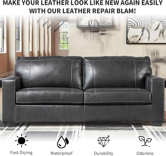 Dark Gray Leather Recoloring Balm with 100ml Mink Oil,Leather Couch Scratch Remover,Leather Repair kit for Vinyl Furniture and Car Interior,Leather Dye Paint,Mink Oil for Leather