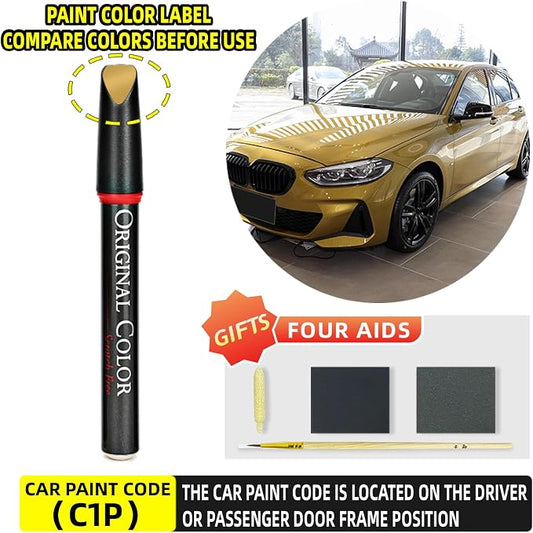 Carhoo C1P Galvanic Gold Touch Up Paint Suitable For BMW, Genuine Custom Color Absoulutely Without Color Differences (16ml)