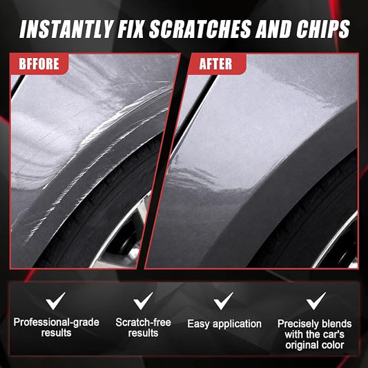 Touch Up Paint for Cars (Quicksilver PN00), Compatible with Tesla Model Y/3, 0.4 fl oz Color Accurate 2-in-1 Car Paint Scratch Repair Pen, Seamless Match, Easy to Use, Long-Lasting
